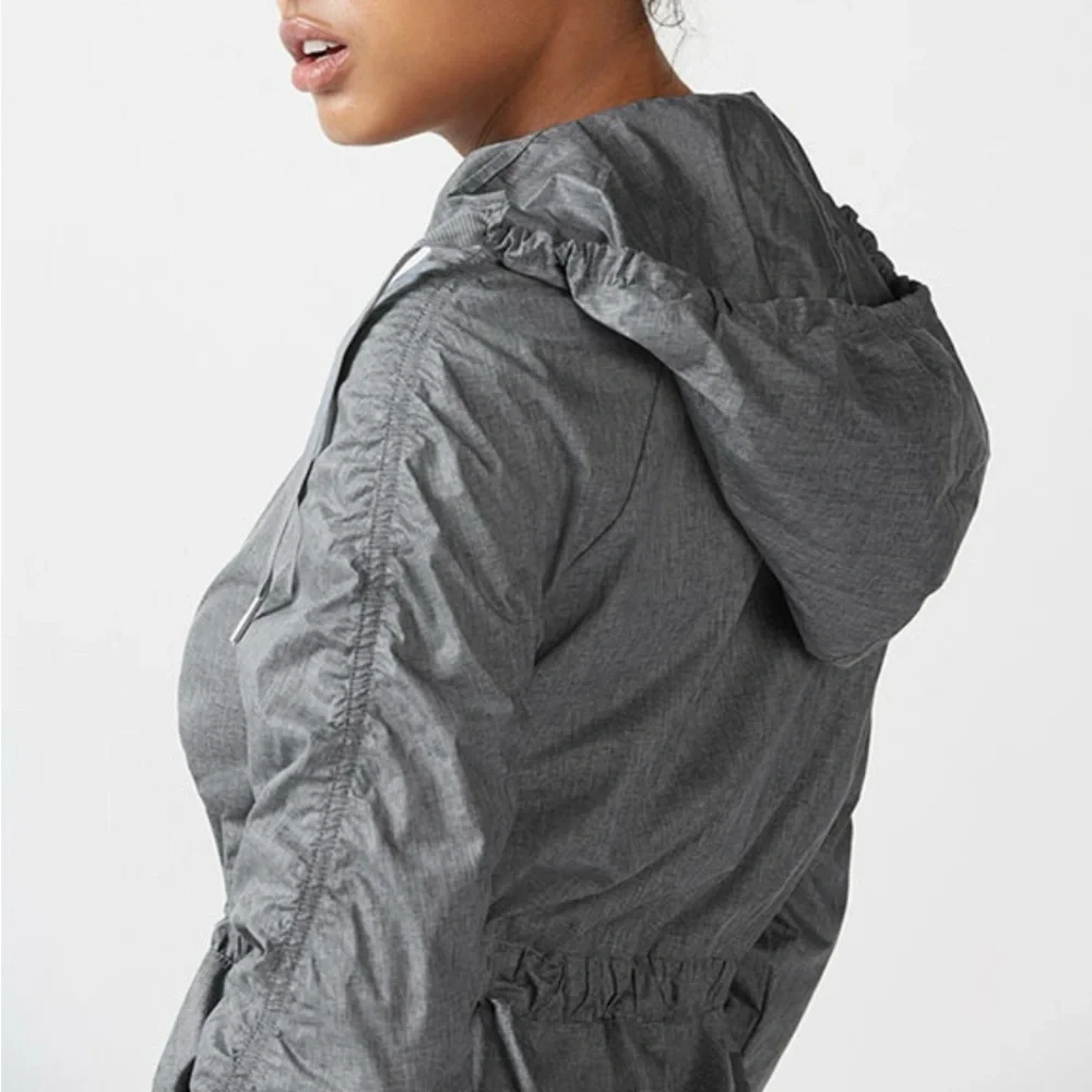 Fabletics Danielle Water Resistant Athletic Jacket Grey‎ & Pink Women's Medium
